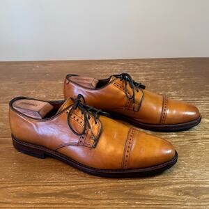 Allen Edmonds Clifton Cap Toe Derby Shoes in Walnut Burnished Calf, size 9.5 D